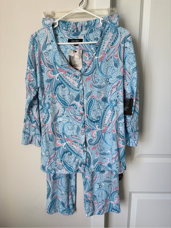 Ellen Tracy Other - NWT Ellen Tracy Pajama Set Size Petite Small Blue Pink Paisley 2 Piece Spring